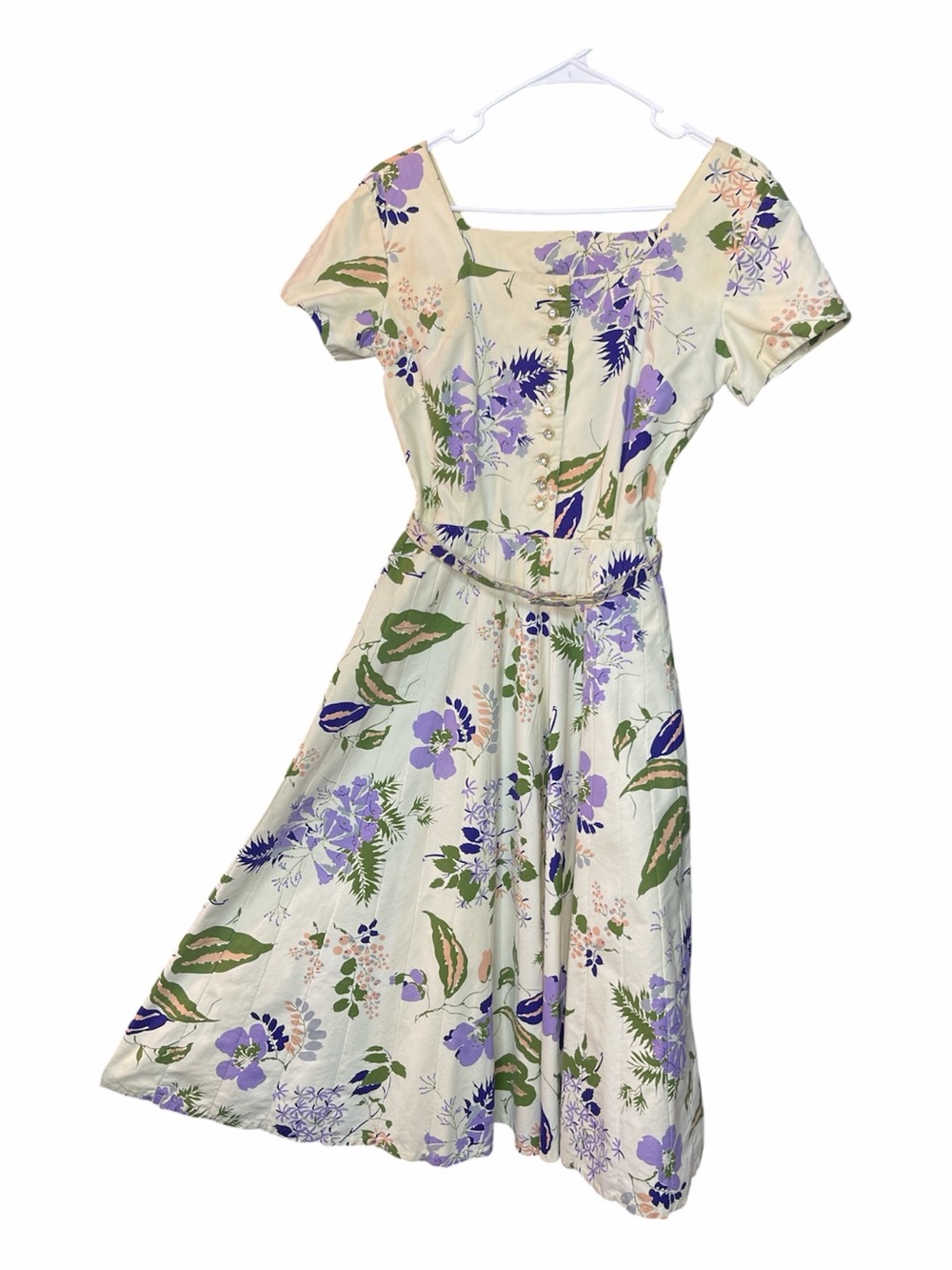Vintage Hand sewn Floral Fit-and-Flare Dress